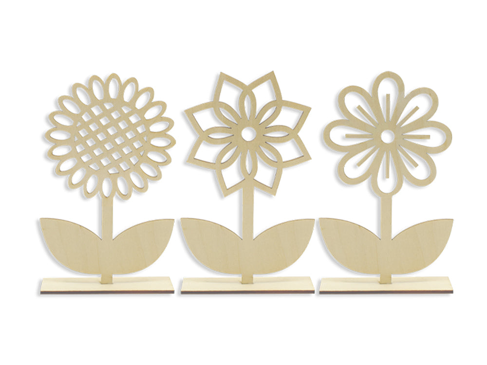 Wood Craft: 15cmx9.2cm DIY Flower Stand Asst 12eax3stl 2.5mm(T)