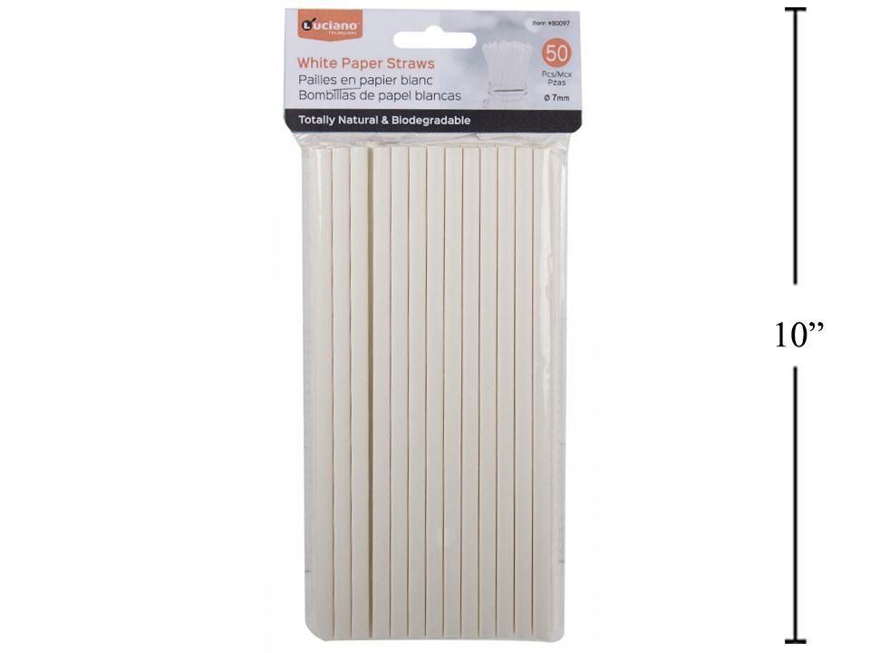Luciano 50-pc Natural Paper Straws, PBH