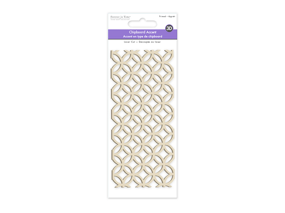 Paper Craft Emb: Laser-Cut Primed Chipboard Accents F) Interlaced Circles