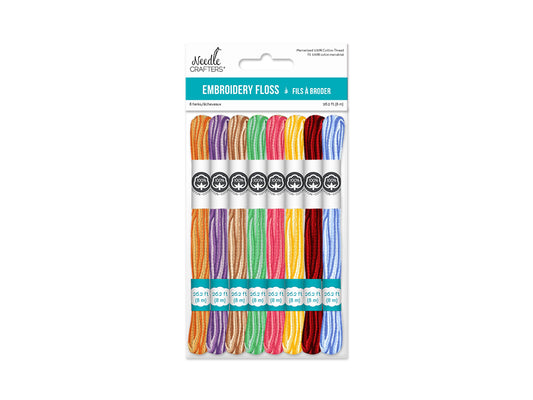 Needlecrafters: 8m Cotton Embroidery Floss 8 Hanks/pkg K) Variegated Darks