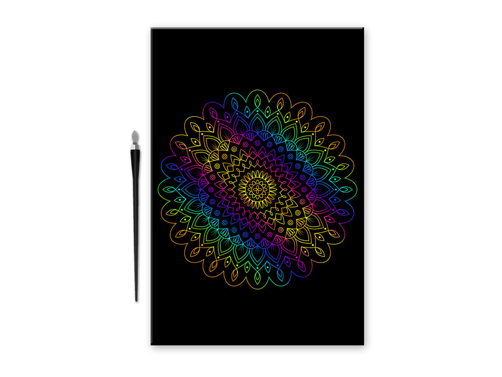 Craft Medley Kit: Deluxe Engraving Art DIY Kit D) Holographic~ Mandala