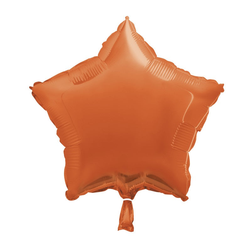 Orange Solid Star Foil Balloon 18"  Bulk