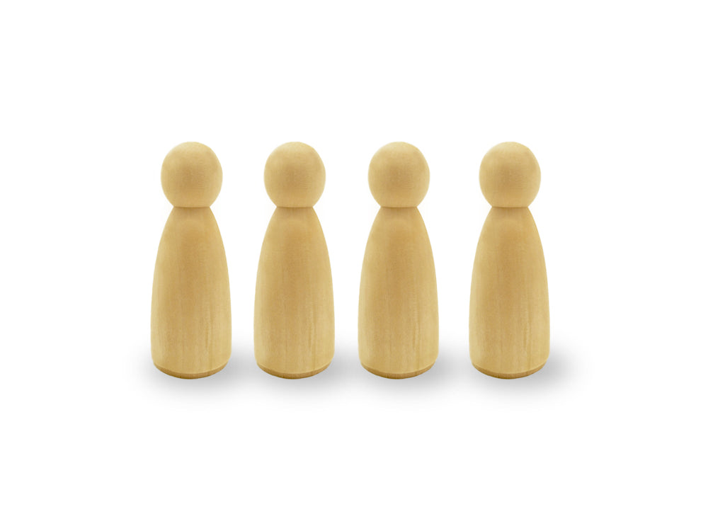 Craftwood: 2"x0.6" Doll Peg 4pc Natural A) Girl Doll