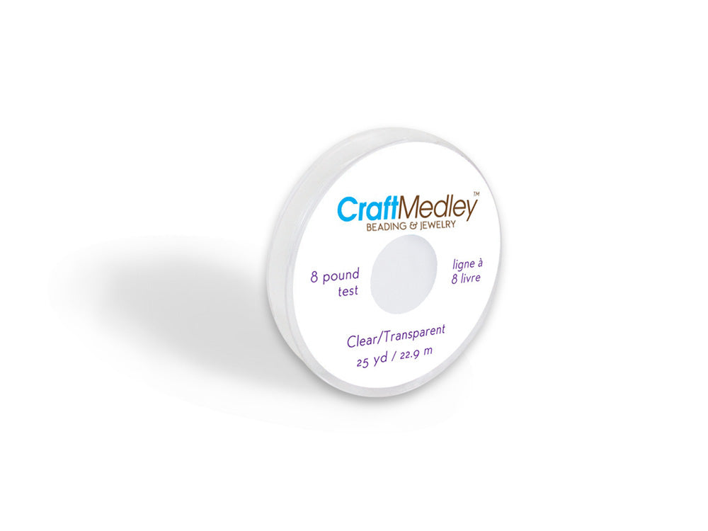 Beading/Jewelry Cord: 8lb Nylon Clear Filament 25yds