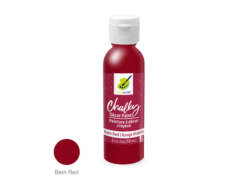 Color Factory: 2oz Chalky Decor Paint CD01-CD10 CD03) Barn Red