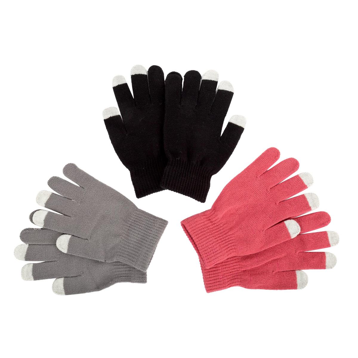 Nordic T. Adult Touch Screen Magic Gloves, 3/c, 2 Sizes, h/c & hanger