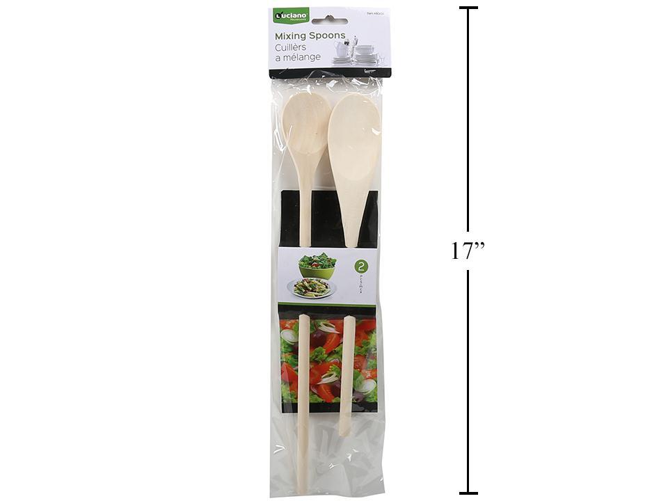 Luciano 2-pc Wooden Mixing Spoon, pbh w/ sleeve card (HZ)(CP)