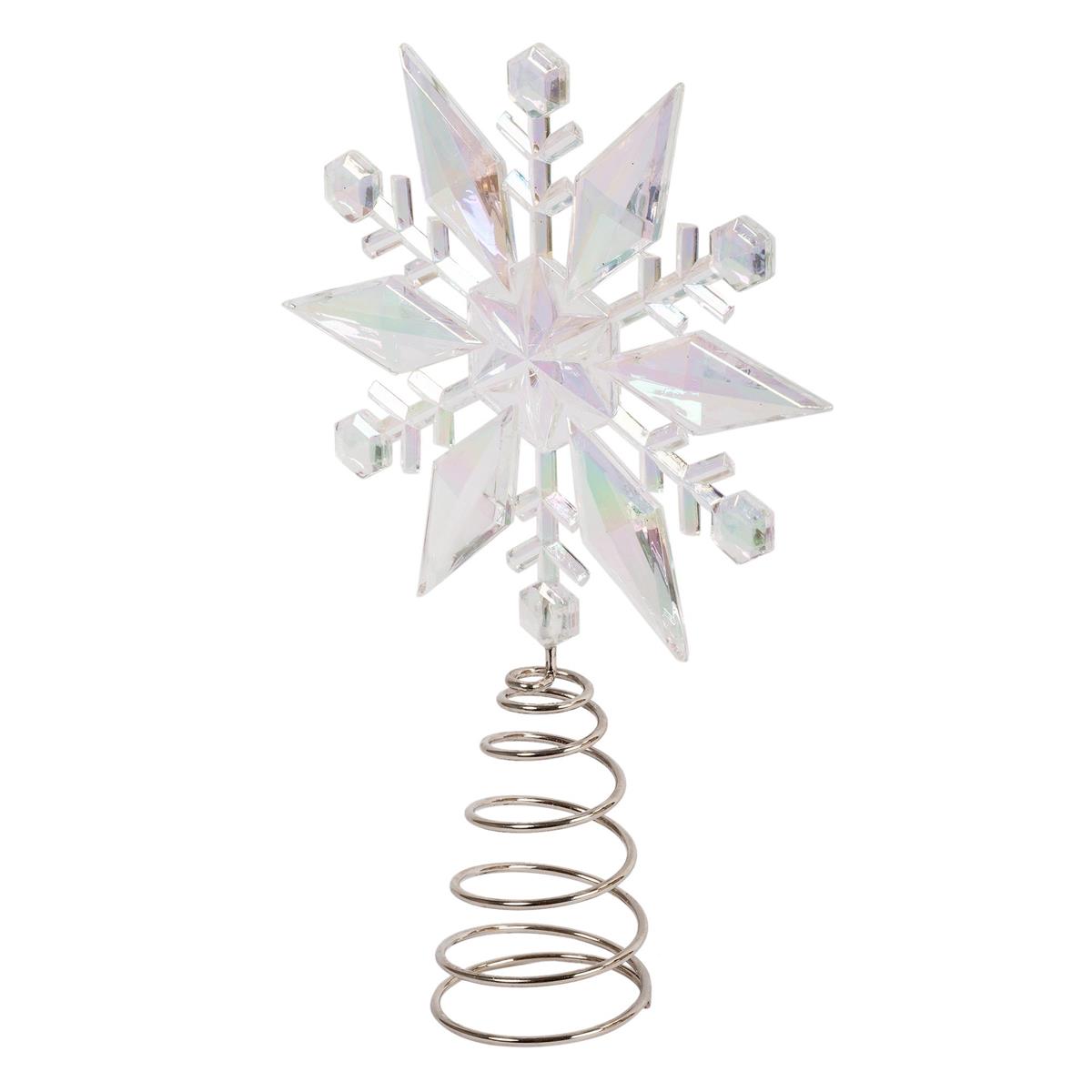Deco N. 9"H Snowflake Tree Topper, tie on card