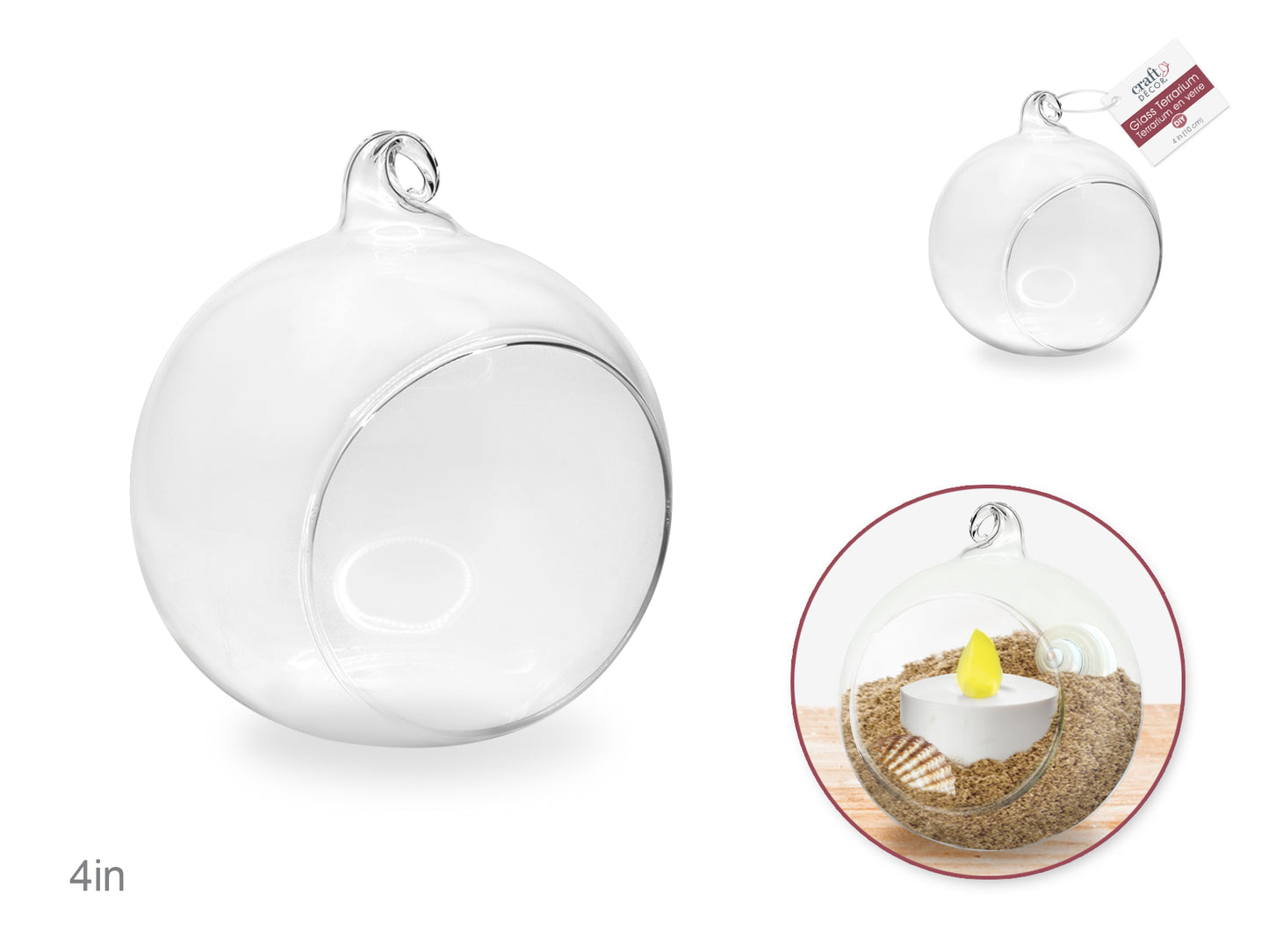 Craft Décor: 10cm DIY Terrarium Clear Ornamental Glass Ball