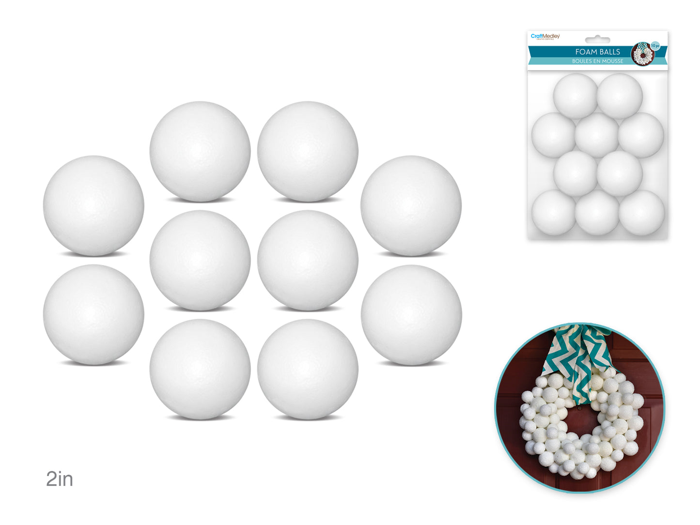 Polyfoam Ball: 2" 10/pk