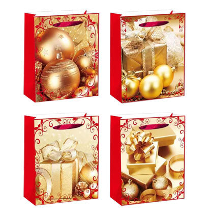 SMALL GIFT BAGS-4 ASST. GOLD