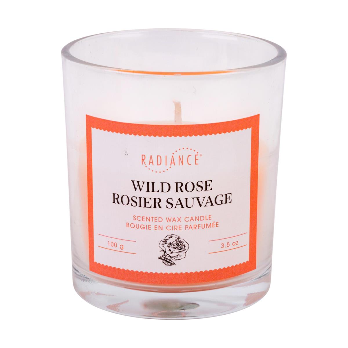 4.5oz Glass Jar Scented Candle, 2.9"H, Wild Rose, col label
