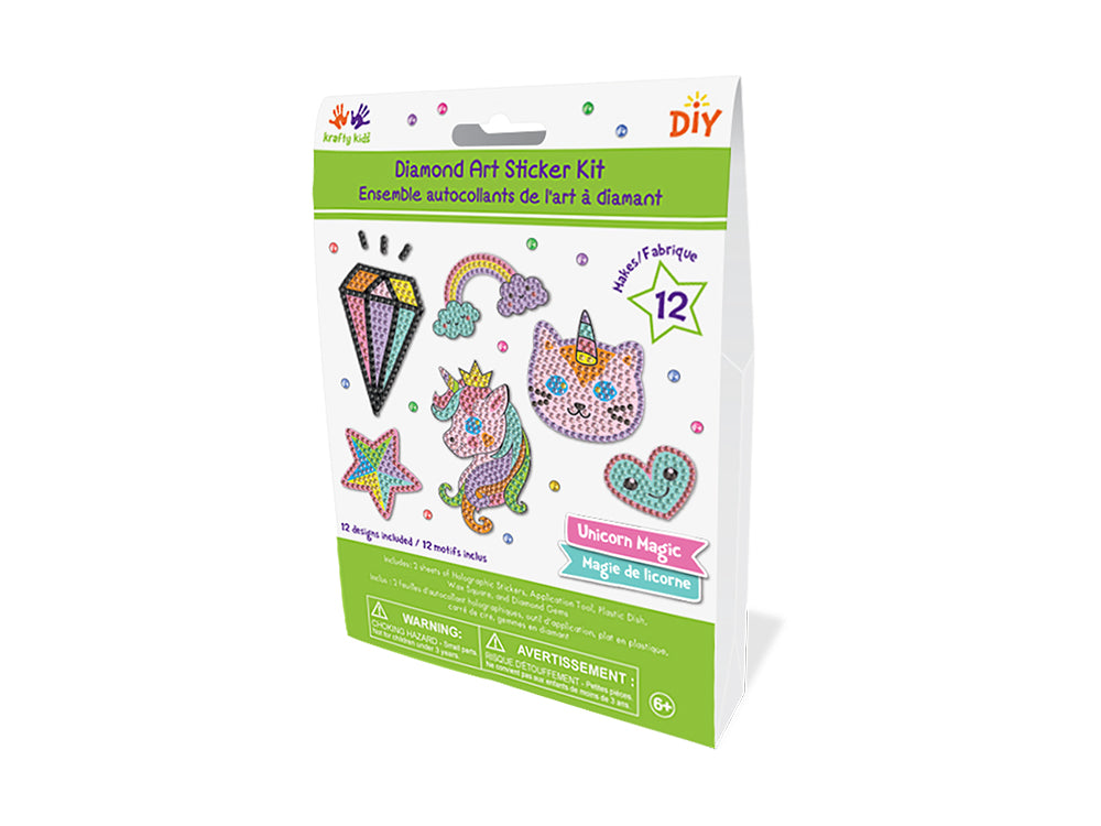 Krafty Kids Kit: Diamond Painting DIY Sticker Kit C) Unicorn Magic