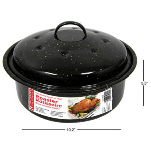 Round Enamel Roaster with Cover