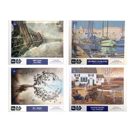 500pc Puzzle-4 Asstd Design Scenes