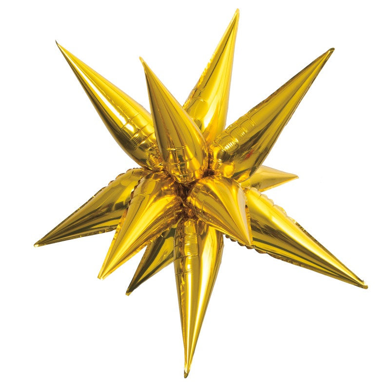 Gold 12 Point 3D Star Foil Balloon - Jumbo