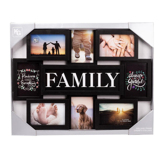 KG Family 17.5X22" Collage Frame FOR 8-4X6in, BLACK  ( LD S2 )