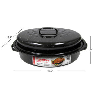 Oval Enamel Roaster with Cover