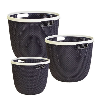 ROUND BASKET-18PCS SET-GREY