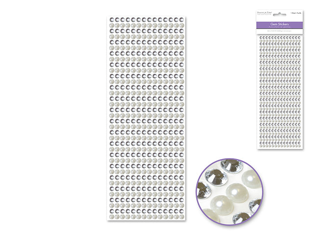 Paper Craft Sticker: 6mm Gem Lines 504pc Value-Pack H) Pearl