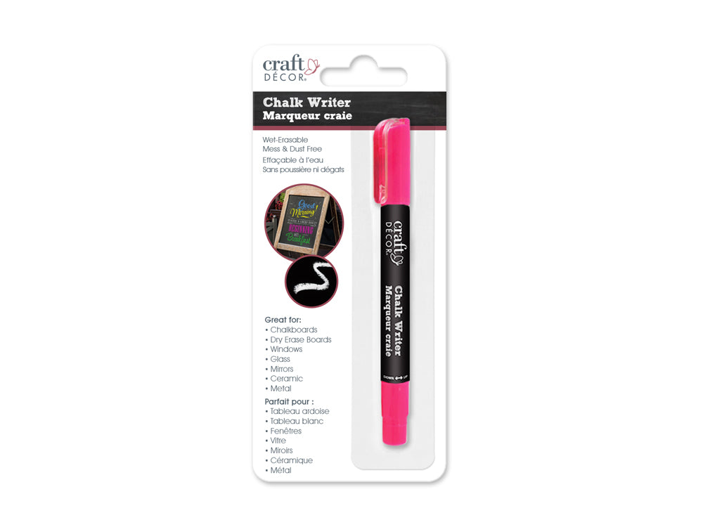 Craft Decor: Chalk Writer Blister-Carded B) Neon Pink