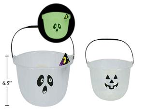 Hoot 8" Glow In The Dark Pail, 2asst., colour hang tag