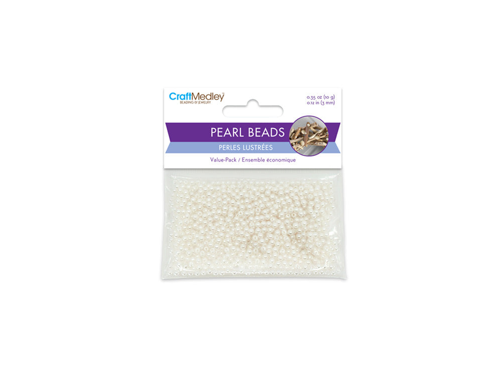 Pearl Beads: Acrylic Sleek Ivory Value-Pack A) 3mm~ 850pc