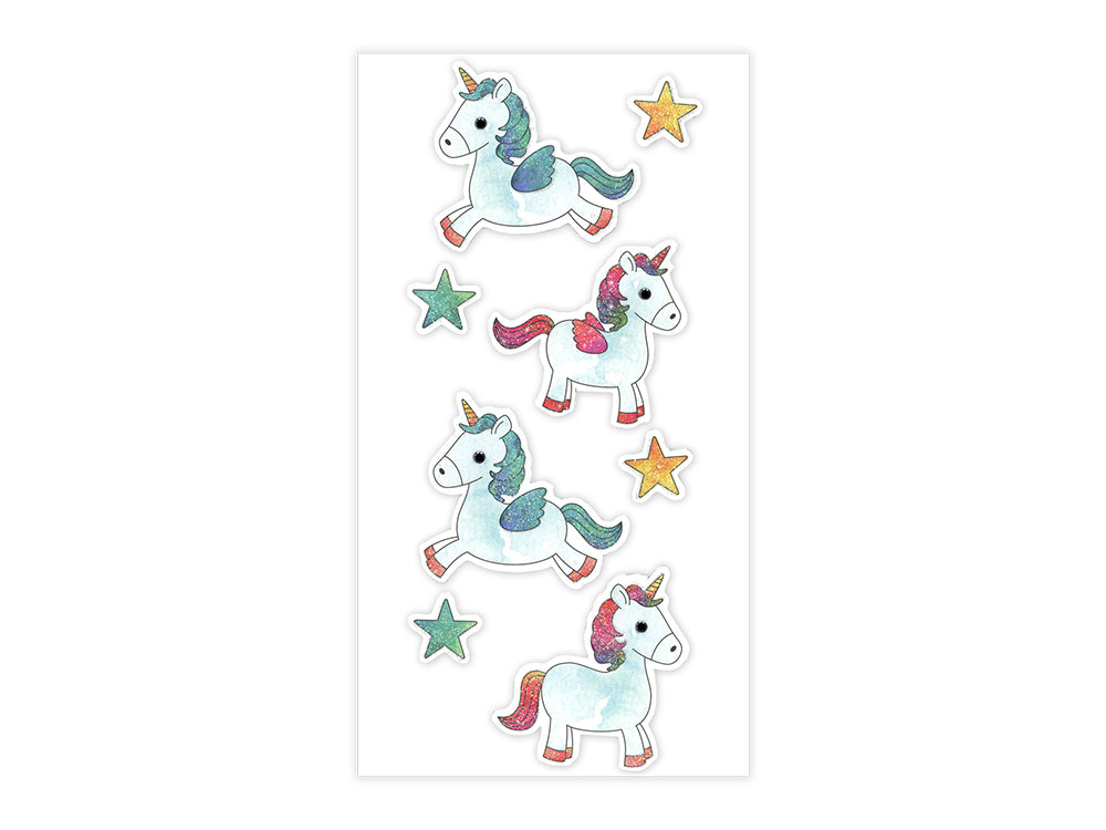 Handmade Sticker: 3D Glitter Cardstock Elements 250gsm F) Baby Unicorn
