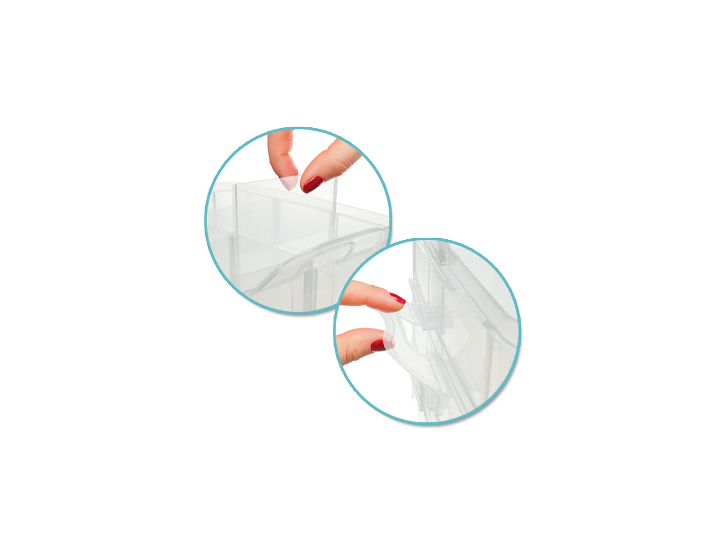 Craft Storage: 5.9"x5.9"x4.9" Organizer Box 3/pk Snap-Tight w/Handle