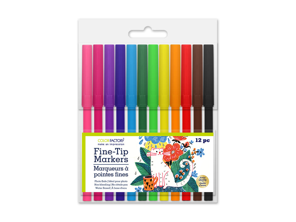 Color Factory Tool: Fine Point Markers x12 'Living In Color' 0.2mm