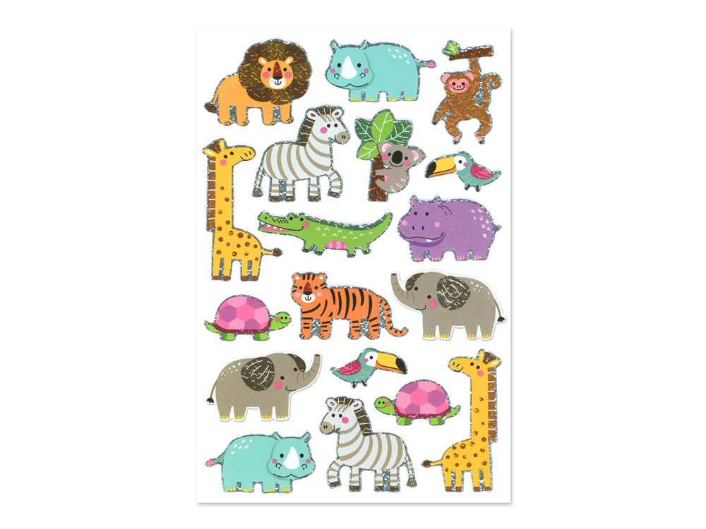 Paper Craft Sticker: 5.5"x8.25" Holographic Icons L) Baby Animals