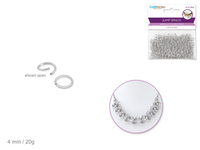Jewelry Findings: 4mm Jump Ring 20g B) SILVER