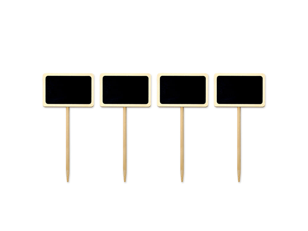Craft Decor: Chalk-It-Up Wood Stakes 6.6cmx4.5cmx15cm 4pc A) Natural Rectangle Border