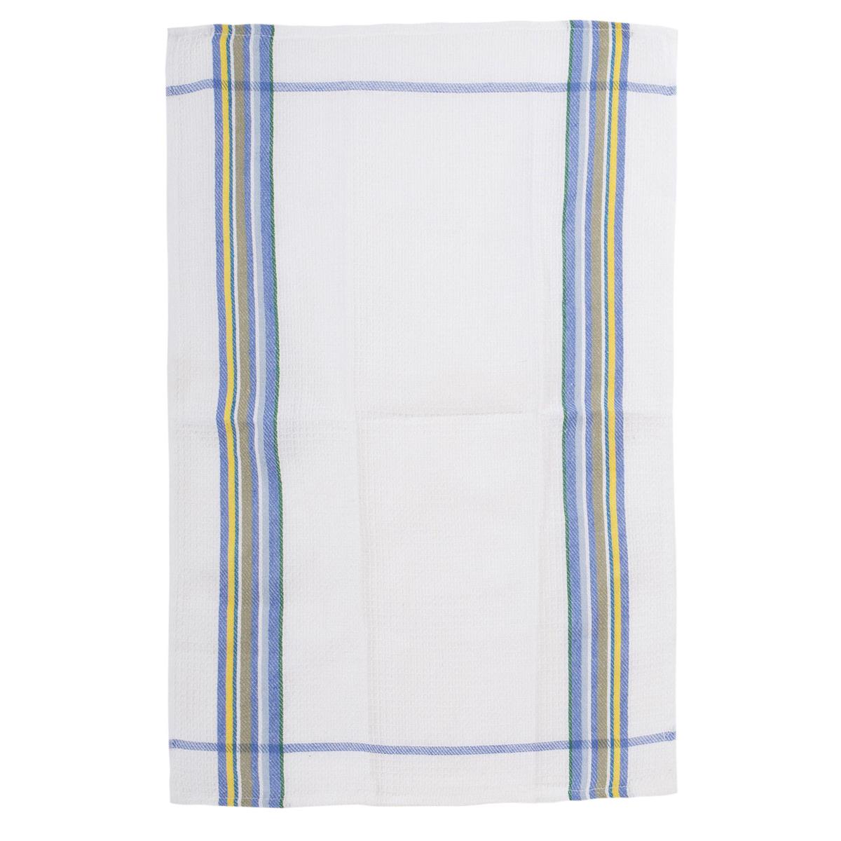 Luciano 15x25" Striped Waffle Tea Towel, 3 cols., 50g