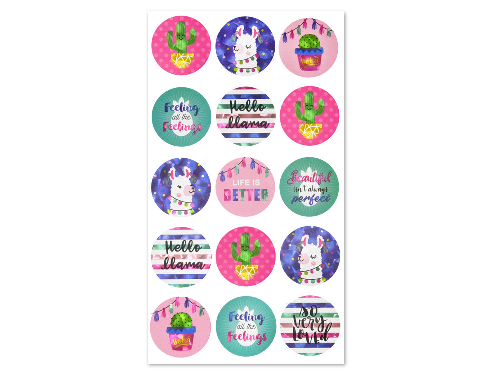 Paper Craft Sticker: 9.4cmx17.5cm Celebration Seals D) Llama