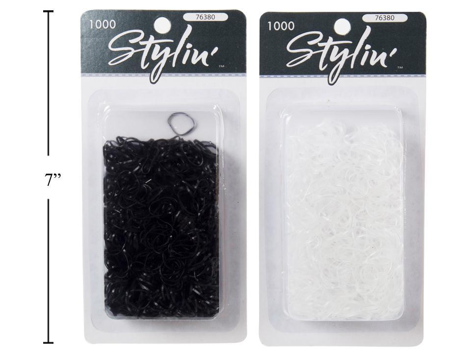 Stylin, 1000-pc Latex Pony Holders, 2 asst. col, black & clear, b/c