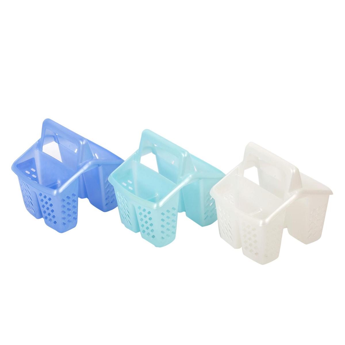 Luciano 6x5.5x7" Flatware Caddy, 3 cols.,removable label