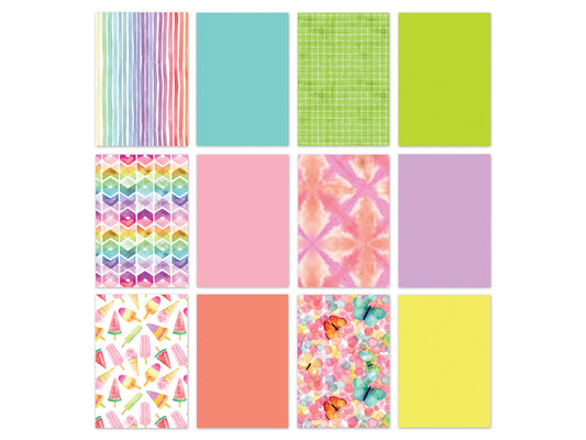 Paper Pads: 5.8"x8.2" Vellum Foil Print Stack Packs 12sheet L) Technicolor