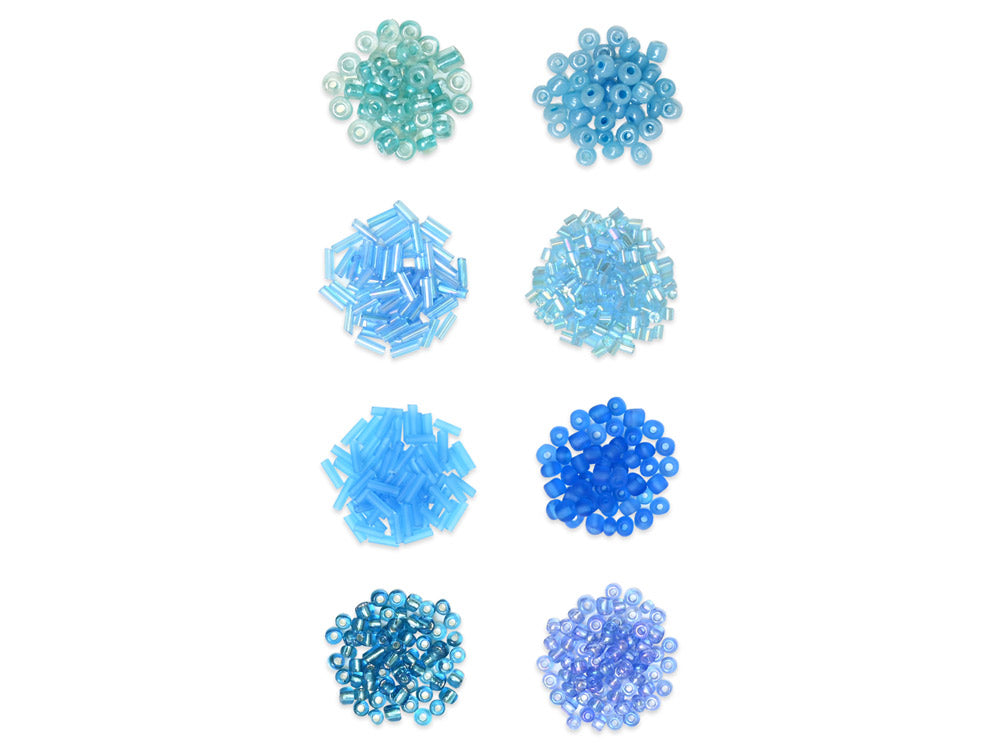 Glass Bead Kit: Rocailles/Seed Beads/Bugles 45g ULTIMIX B) The Blues