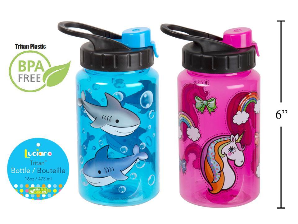 Luciano PET 16oz. Kid's Bottle w/Chugger Lid & Graphics, 2/s, upc