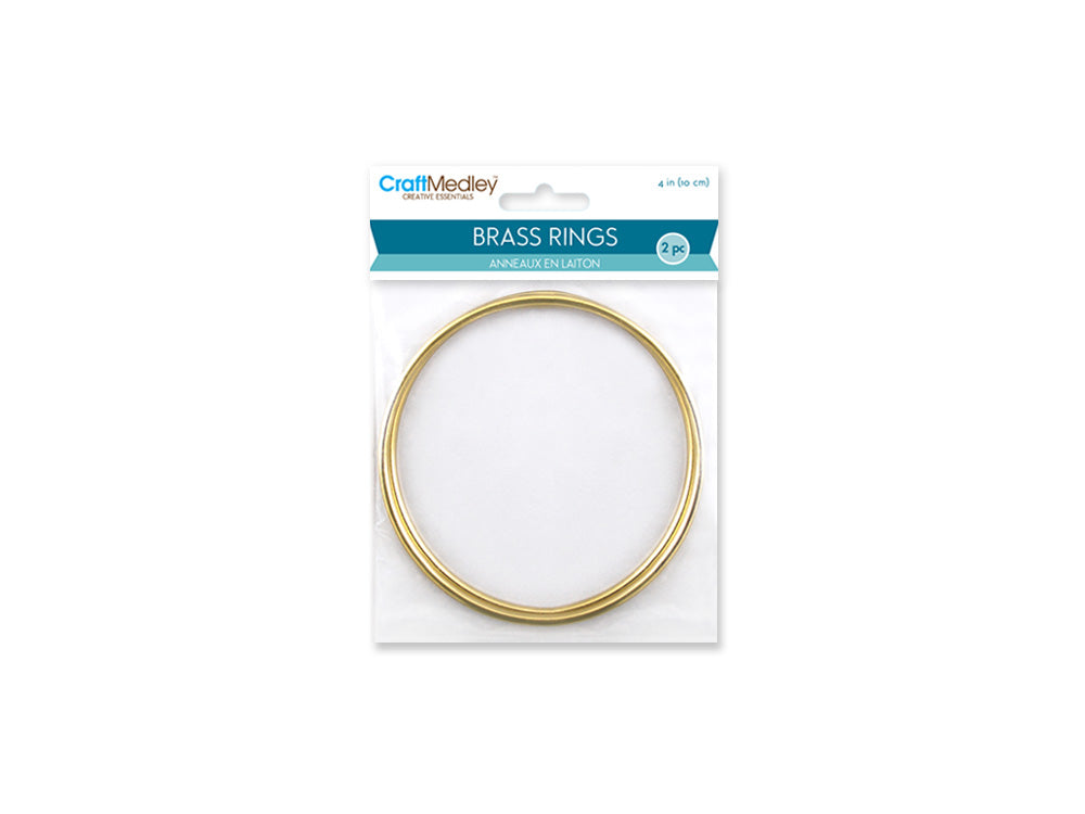 Craft Medley: Brass Rings 4" Round x2