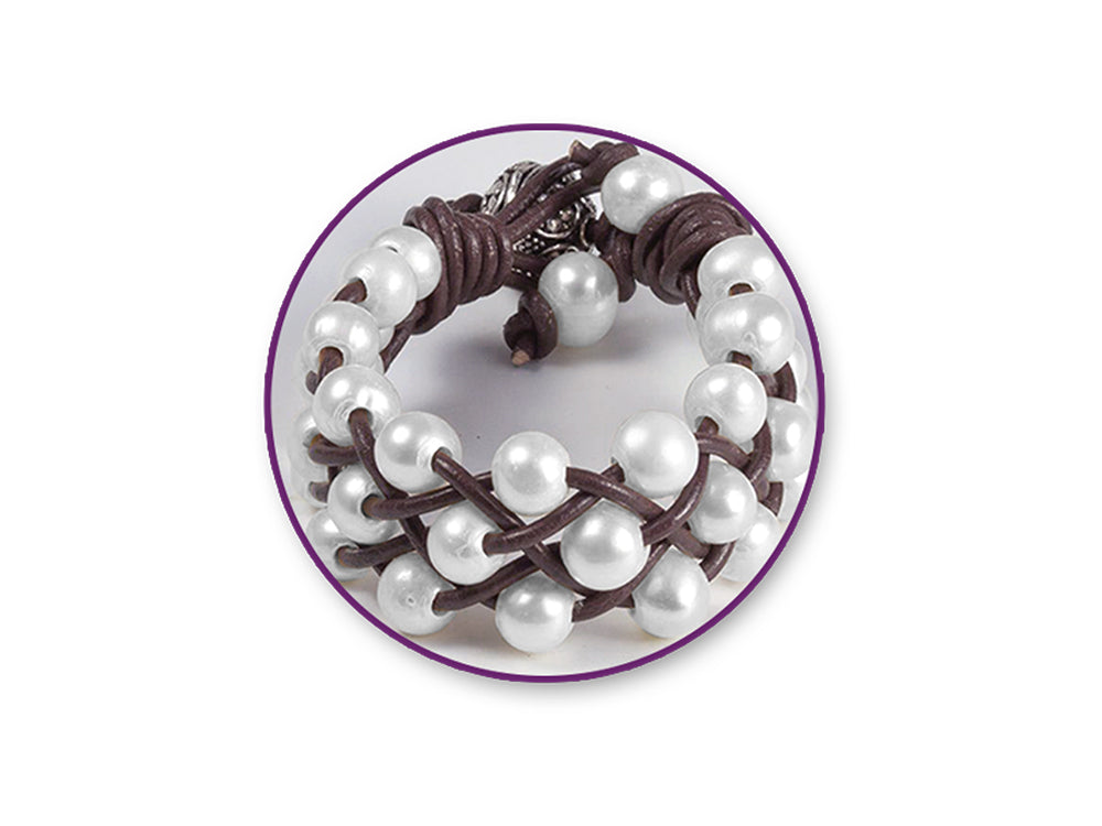 Pearl Beads: 3/4/6/8mm Glass Fired Pearls Asst B) Pearl White