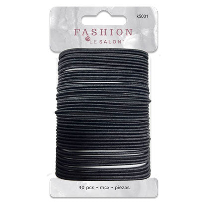 HAIR ELASTIC-BLACK - 40 PCS 8*14CM