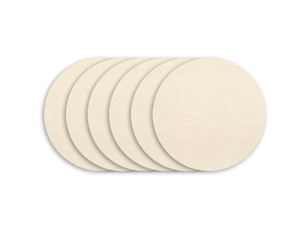 Craftwood: 6pc Wood Cut-Outs 7.1*7.1cm B) Round
