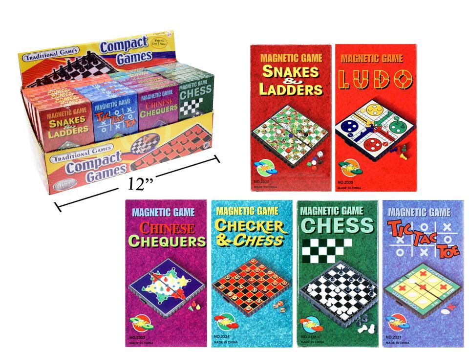 Dlx. Pocket Magnetic Travel Game, 6 styles, c/box, 24/dsp