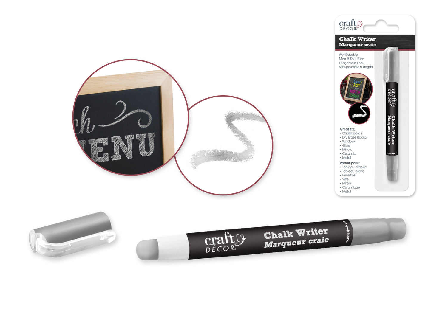 Craft Decor: Chalk Writer Blister-Carded J) Silver