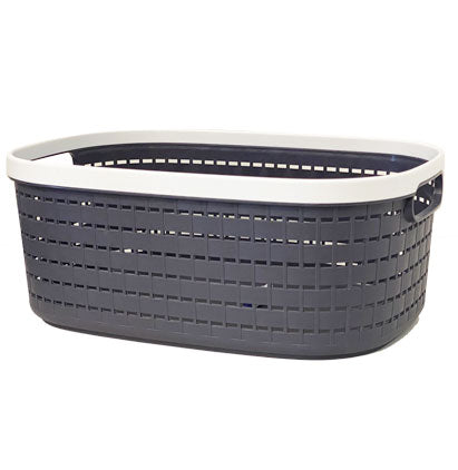 OVAL PP BASKET-GREY-L 37*26*15