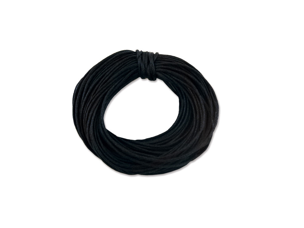 Jewelry/Craft Cord: 1mmx10yds Waxed Cord Round A) Black