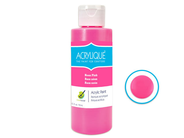 Color Factory: 4oz Acrylique Paint for Crafter's 204 Neon Pink