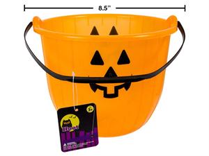 Hoot 8" Pumpkin Pail-Orange, colour hang tag